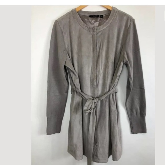 - H by Halston faux suede knit sleeve zip up sz12 - Picture 2 of 5